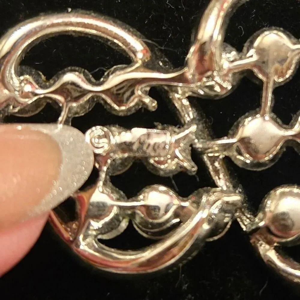 Coro Silver Blue AB Pearl Brooch Pin